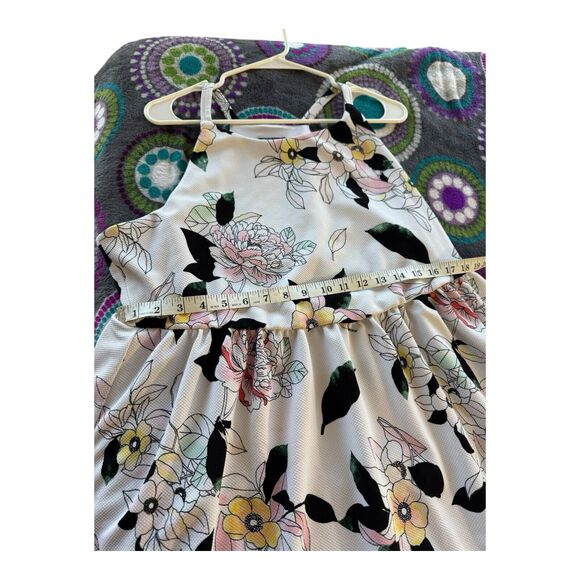 Torrid White Floral Textured Lined Knit High Neck Skater Dress Women's Size 2 - Picture 8 of 9